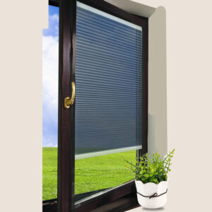 Inward-Opening Honeycomb Curtain - Blue